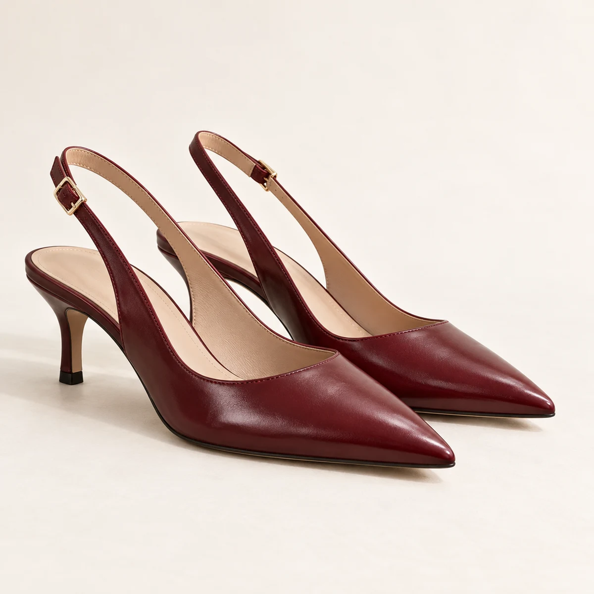Manon Slingback Pumps in Burgundy