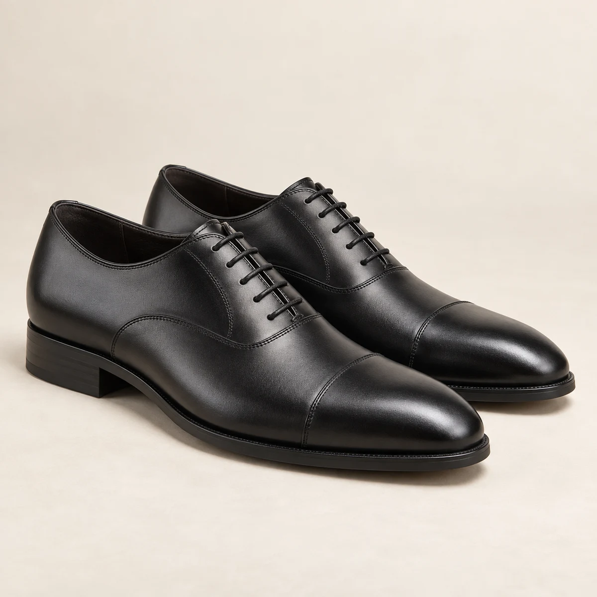 Laurent Cap-Toe Oxfords in Black
