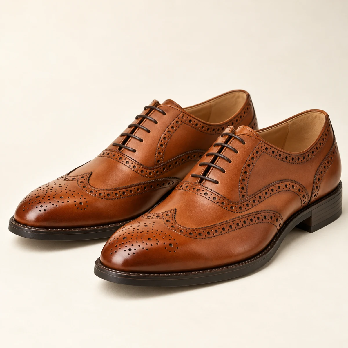 Adrien Wingtip Brogues in Cognac