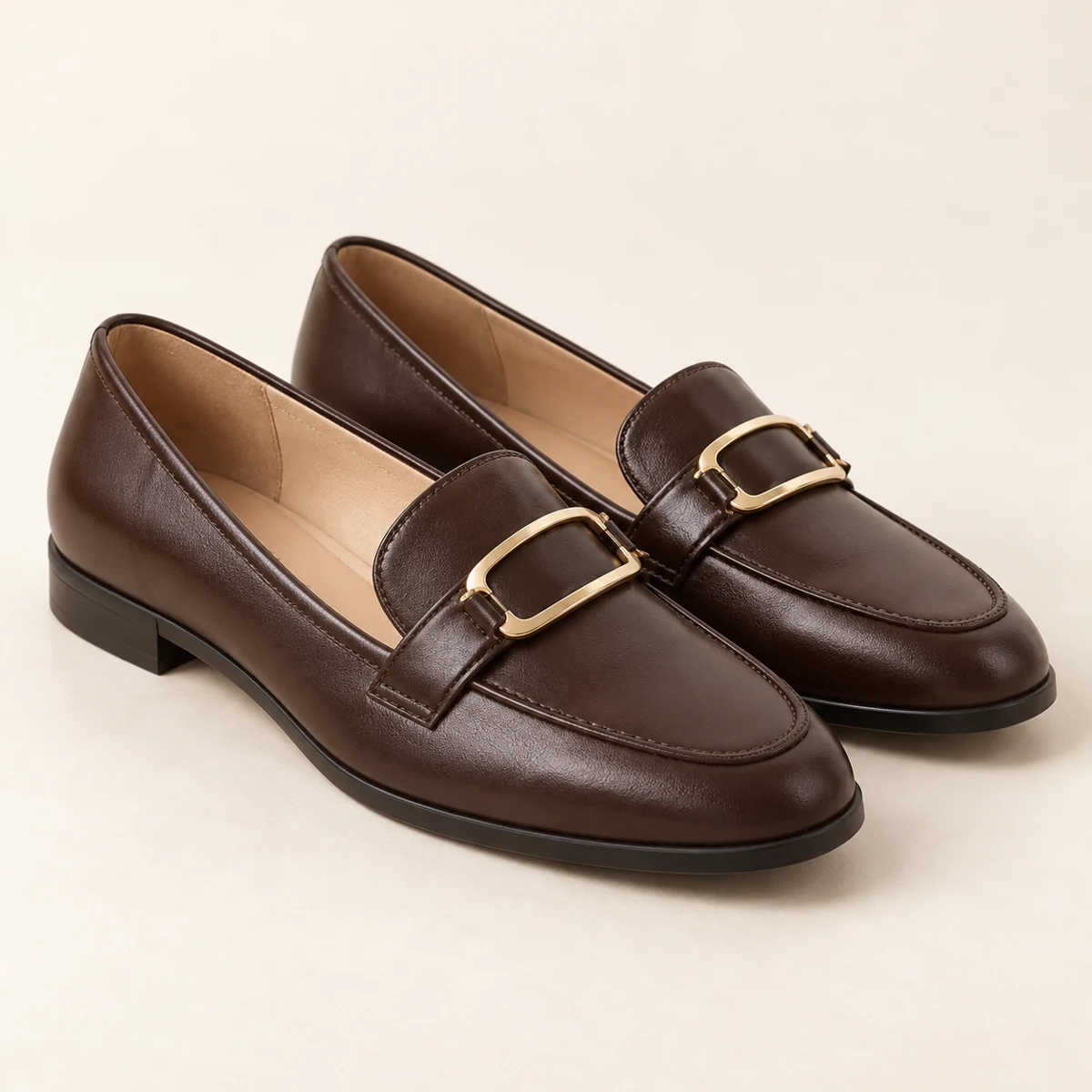Céleste Buckle Loafers in Espresso
