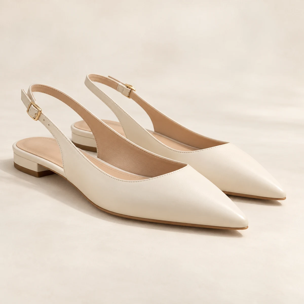 Sylvie Slingback Flats in Cream