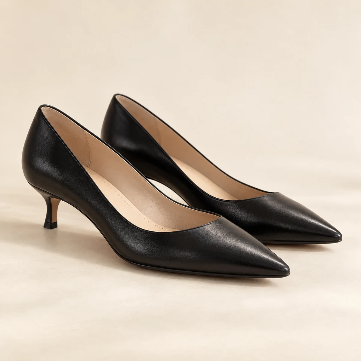 Juliette Kitten-Heel Pumps in Black
